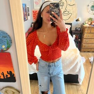 Urban Outfitters Red Longsleeve Top
